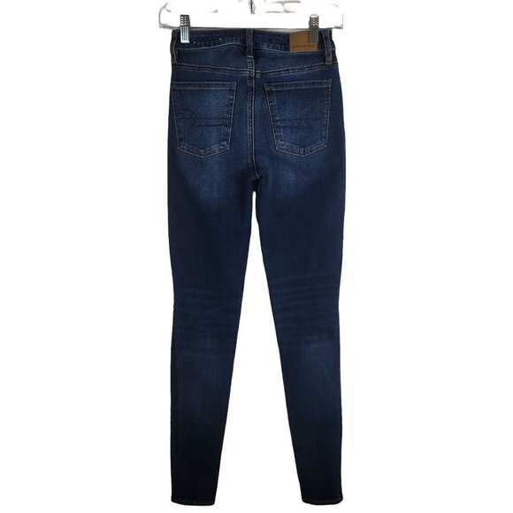 AMERICAN Eagle 0 Long Super Hi-Rise Jeggings skinny Jeans 360 Next Level Stretch - Picture 2 of 11